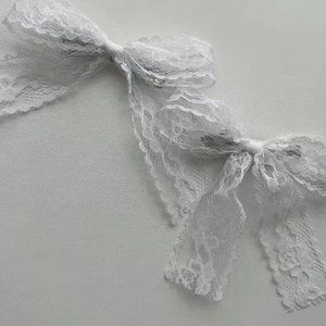 handmade coquette white lace hair bows ₊˚⊹♡